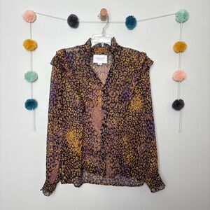 The Shirt Rochelle Behrens Leopard Button Up Blouse